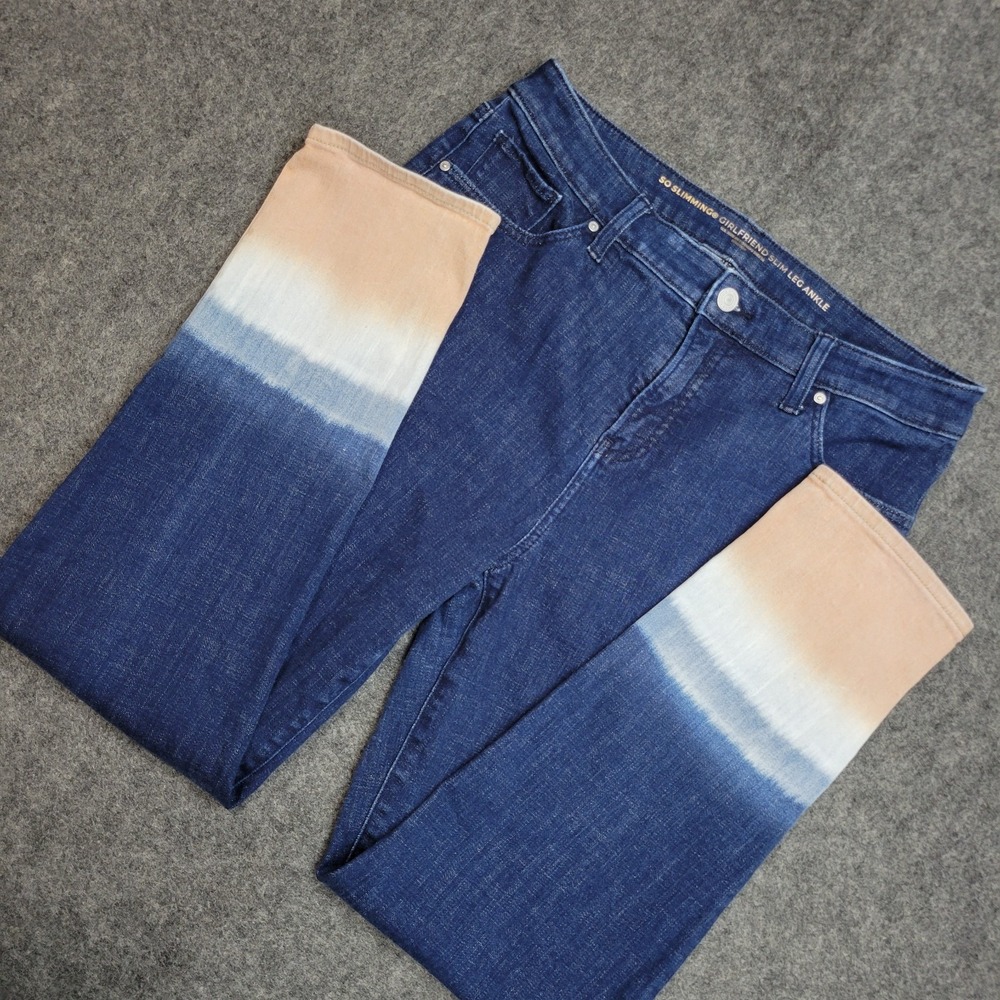 Chicos Jeans Womens 8R Blue Slim Leg‎ Girlfriend Ankle Boho Indie Woodstock